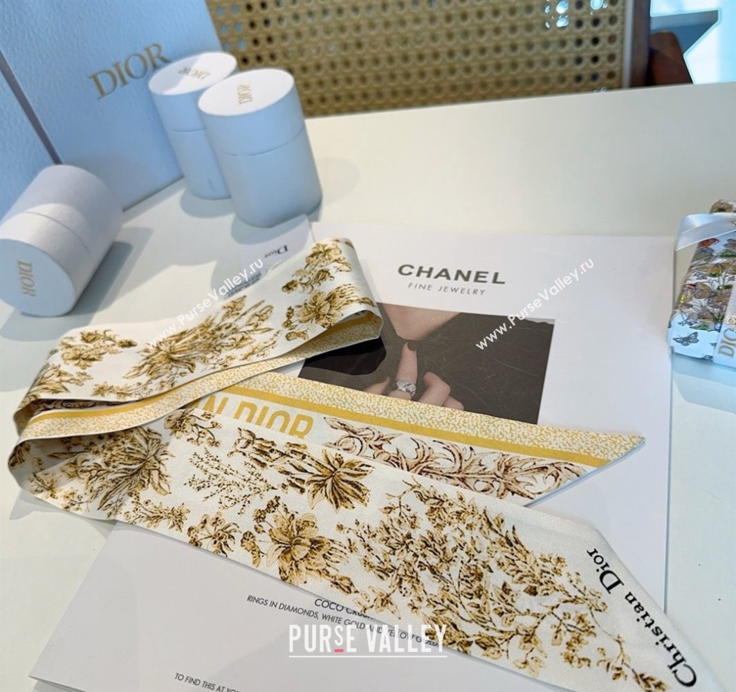 Dior Mitzah Silk Bandeau Scarf Yellow 2025 DR03193 (XMN-250319008)
