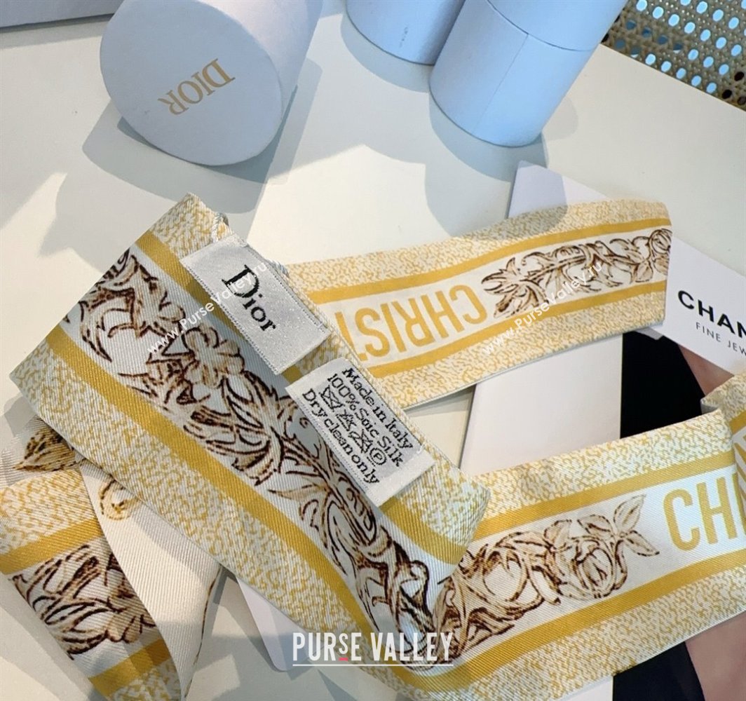 Dior Mitzah Silk Bandeau Scarf Yellow 2025 DR03193 (XMN-250319008)