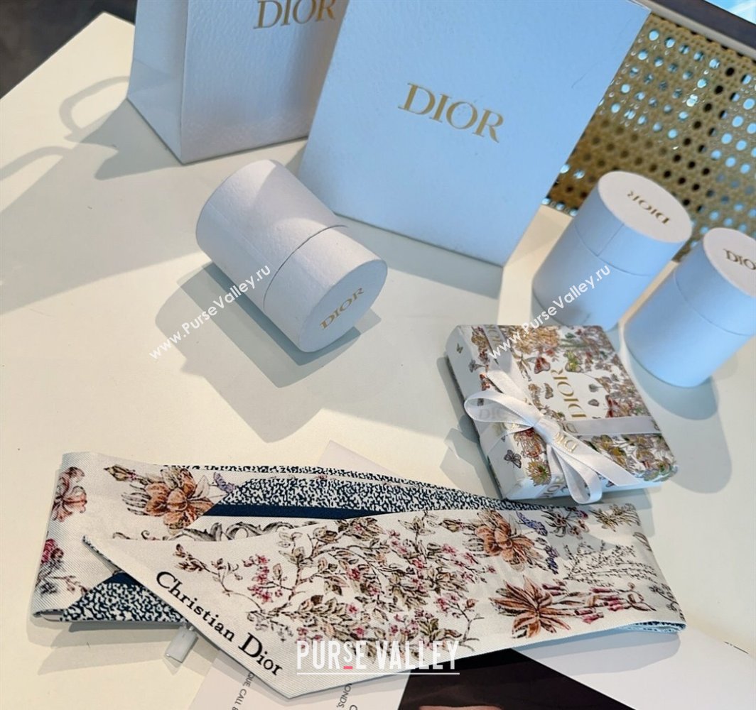 Dior Mitzah Silk Bandeau Scarf Blue 2025 DR03193 (XMN-250319009)