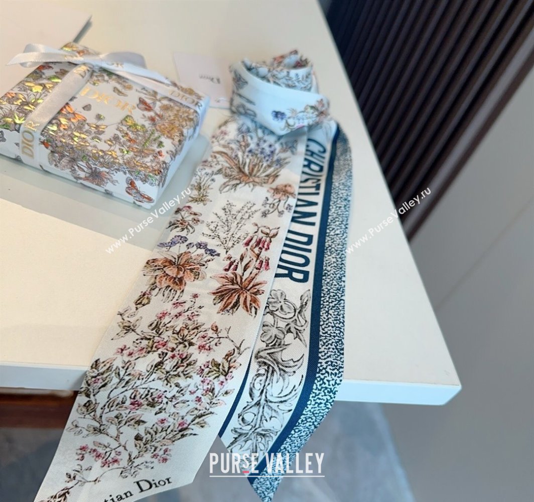 Dior Mitzah Silk Bandeau Scarf Blue 2025 DR03193 (XMN-250319009)