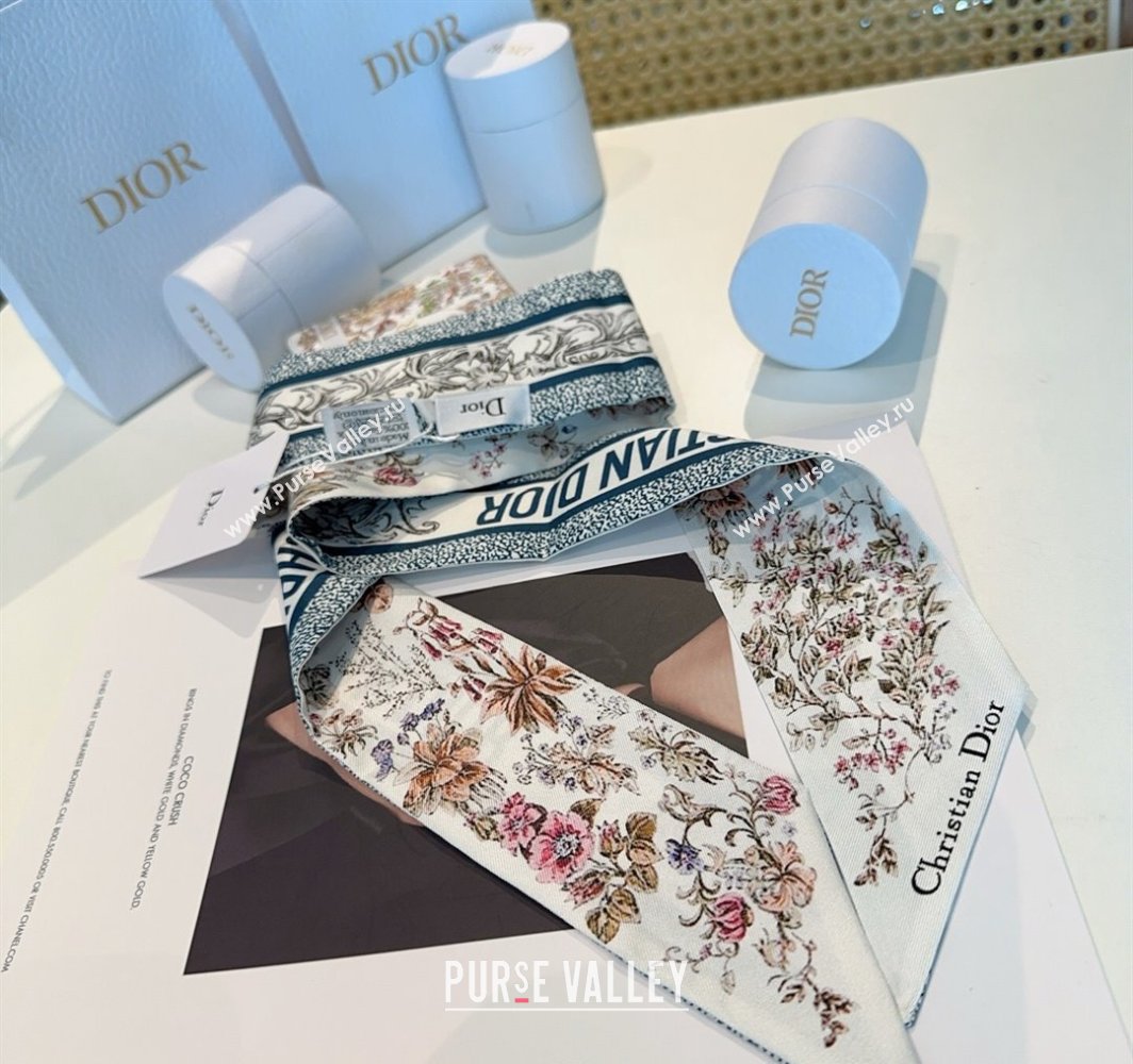 Dior Mitzah Silk Bandeau Scarf Blue 2025 DR03193 (XMN-250319009)