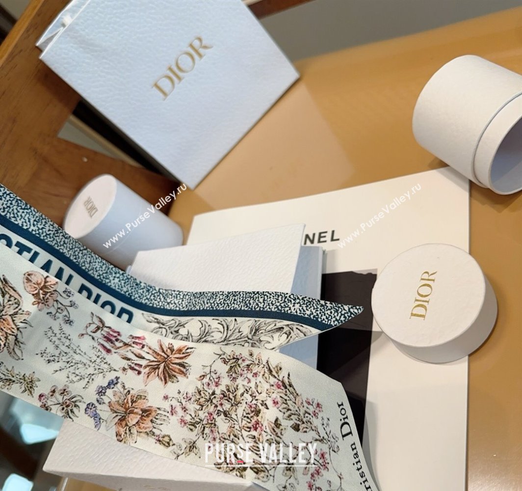 Dior Mitzah Silk Bandeau Scarf Blue 2025 DR03193 (XMN-250319009)