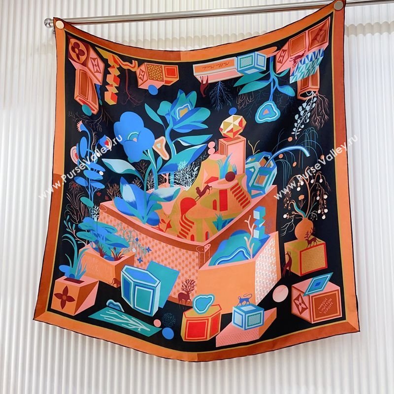 Louis Vuitton Silk Square Scarf 90x90cm Orange 2025 LV031923 (SHI-250319123)