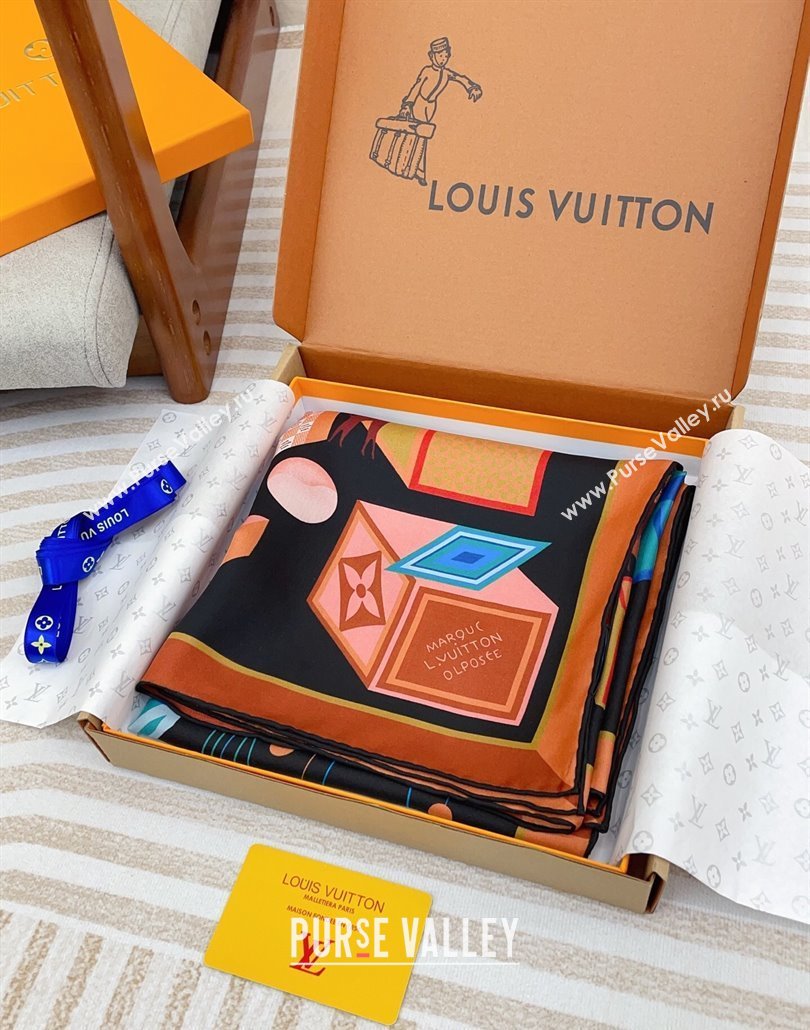 Louis Vuitton Silk Square Scarf 90x90cm Orange 2025 LV031923 (SHI-250319123)