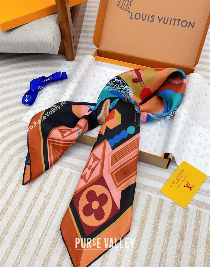 Louis Vuitton Silk Square Scarf 90x90cm Orange 2025 LV031923 (SHI-250319123)