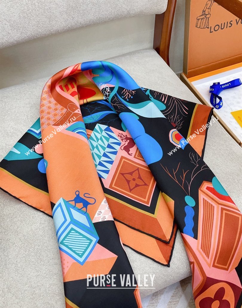 Louis Vuitton Silk Square Scarf 90x90cm Orange 2025 LV031923 (SHI-250319123)
