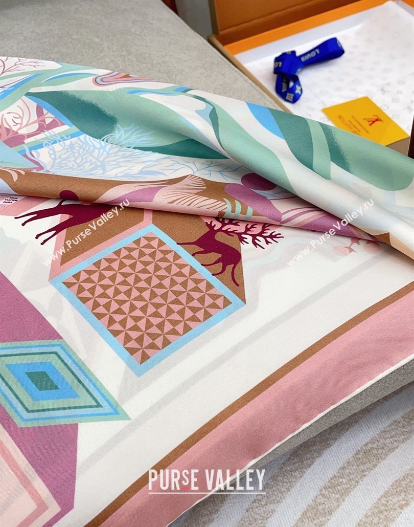 Louis Vuitton Silk Square Scarf 90x90cm Light Pink 2025 LV031923 (SHI-250319124)
