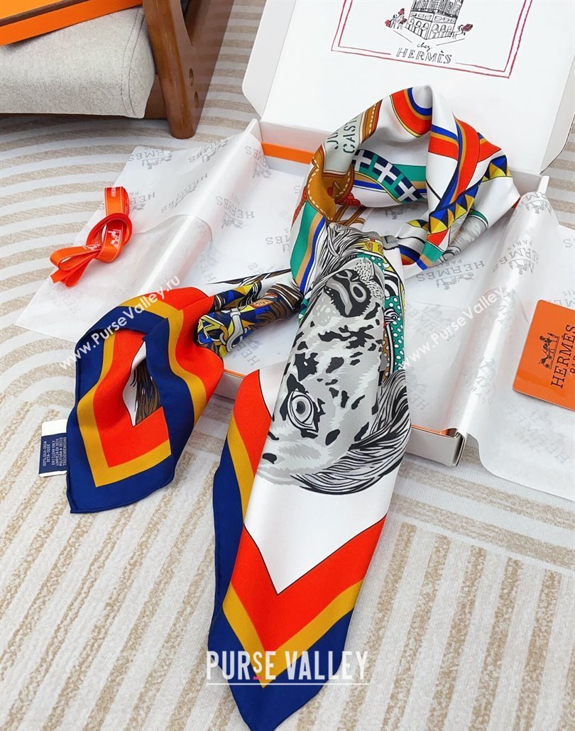 Hermes Dogs Silk Square Scarf 90x90cm Red 2025 (SHI-250319096)