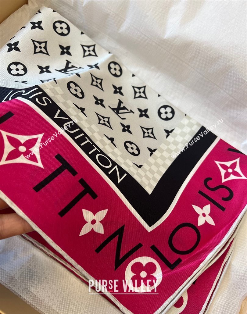 Louis Vuitton Monogram Infinity Silk Square Scarf 90x90cm White 2025 (SHI-250319127)