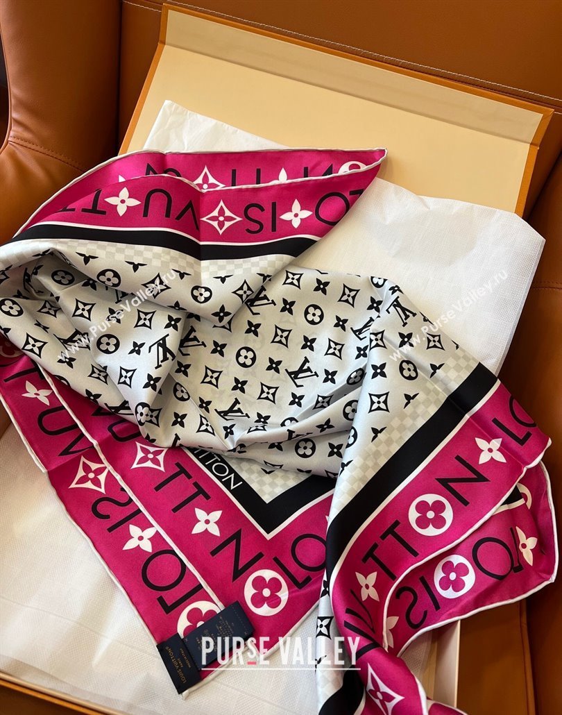 Louis Vuitton Monogram Infinity Silk Square Scarf 90x90cm White 2025 (SHI-250319127)