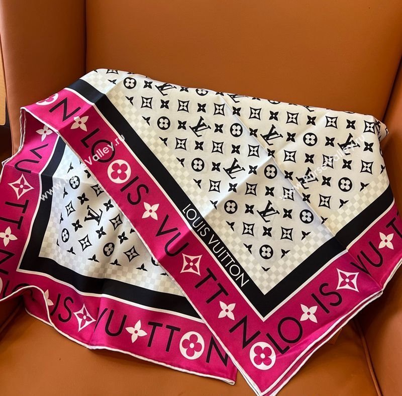 Louis Vuitton Monogram Infinity Silk Square Scarf 90x90cm White 2025 (SHI-250319127)