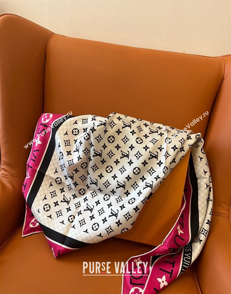 Louis Vuitton Monogram Infinity Silk Square Scarf 90x90cm White 2025 (SHI-250319127)