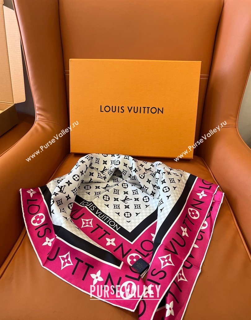 Louis Vuitton Monogram Infinity Silk Square Scarf 90x90cm White 2025 (SHI-250319127)