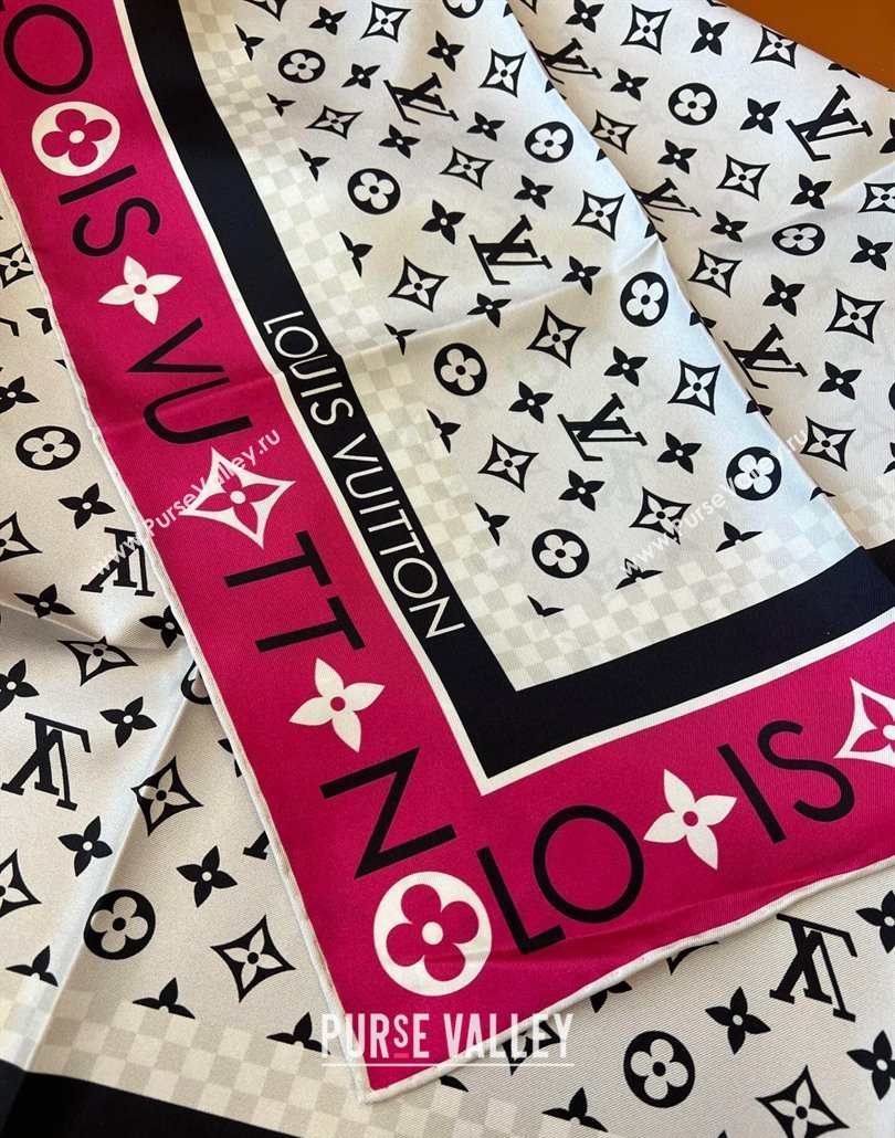Louis Vuitton Monogram Infinity Silk Square Scarf 90x90cm White 2025 (SHI-250319127)