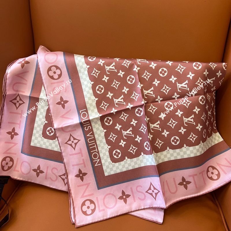 Louis Vuitton Monogram Infinity Silk Square Scarf 90x90cm Pink 2025 (SHI-250319128)