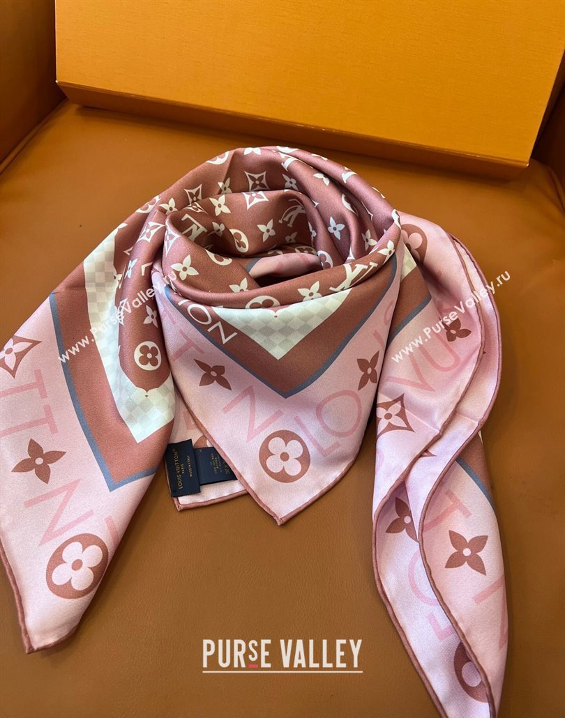 Louis Vuitton Monogram Infinity Silk Square Scarf 90x90cm Pink 2025 (SHI-250319128)