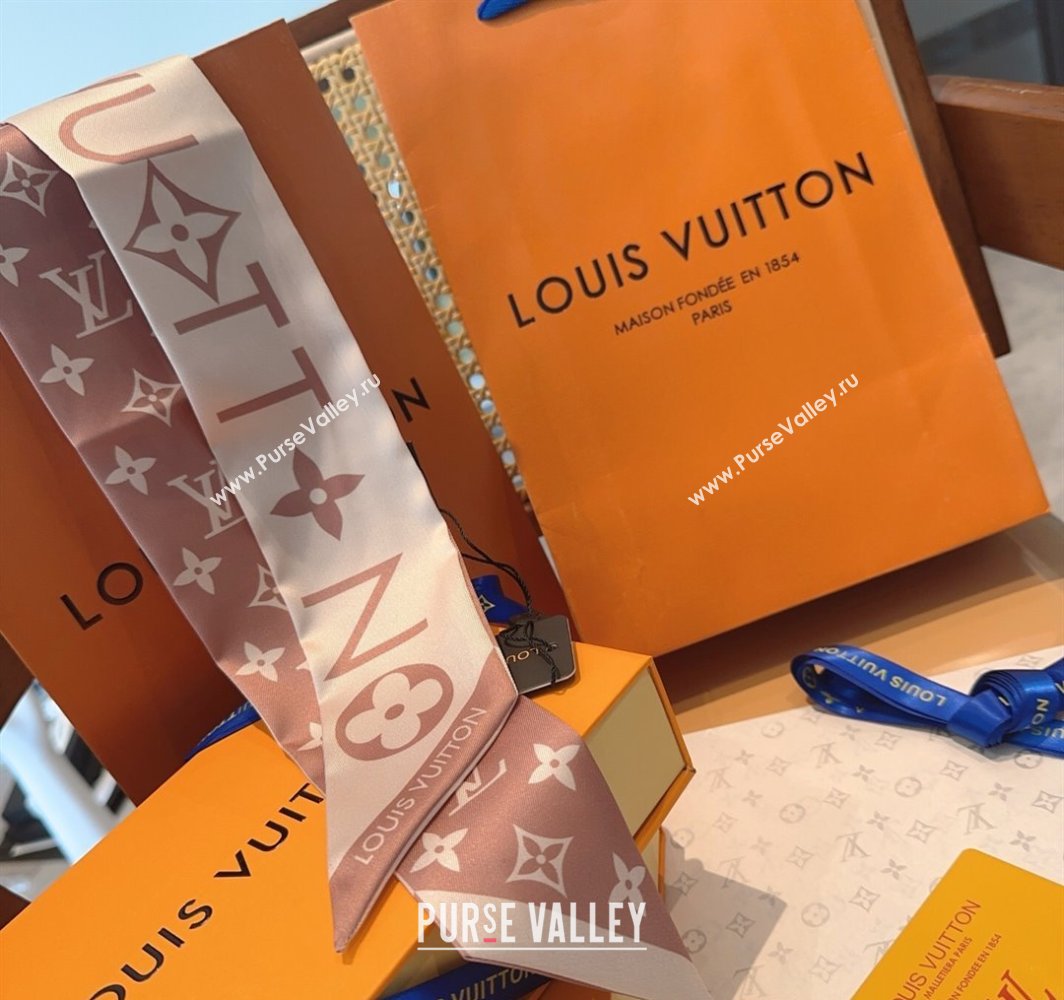 Louis Vuitton Monogram Infinity BB Silk Bandeau Scarf 8x120cm Light Pink 2025 (SHI-250319058)