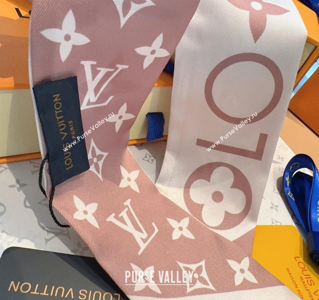Louis Vuitton Monogram Infinity BB Silk Bandeau Scarf 8x120cm Light Pink 2025 (SHI-250319058)