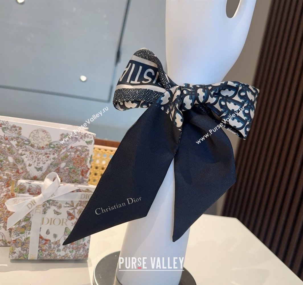 Dior Montaigne Mitzah Silk Bandeau Scarf 6x105cm Black 2025 DR03196 (XMN-250319015)