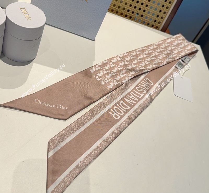 Dior Montaigne Mitzah Silk Bandeau Scarf 6x105cm Pink 2025 DR03196 (XMN-250319016)