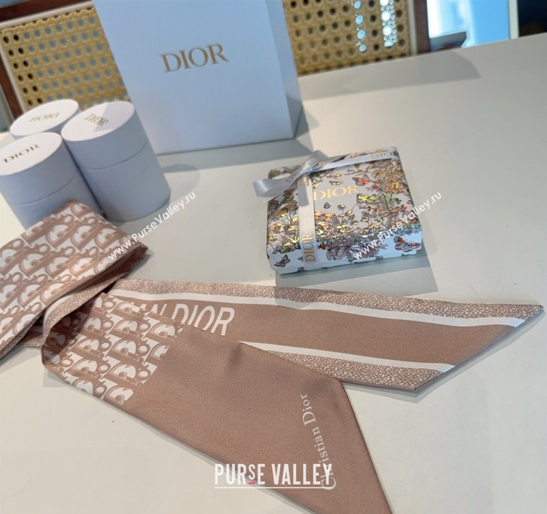 Dior Montaigne Mitzah Silk Bandeau Scarf 6x105cm Pink 2025 DR03196 (XMN-250319016)
