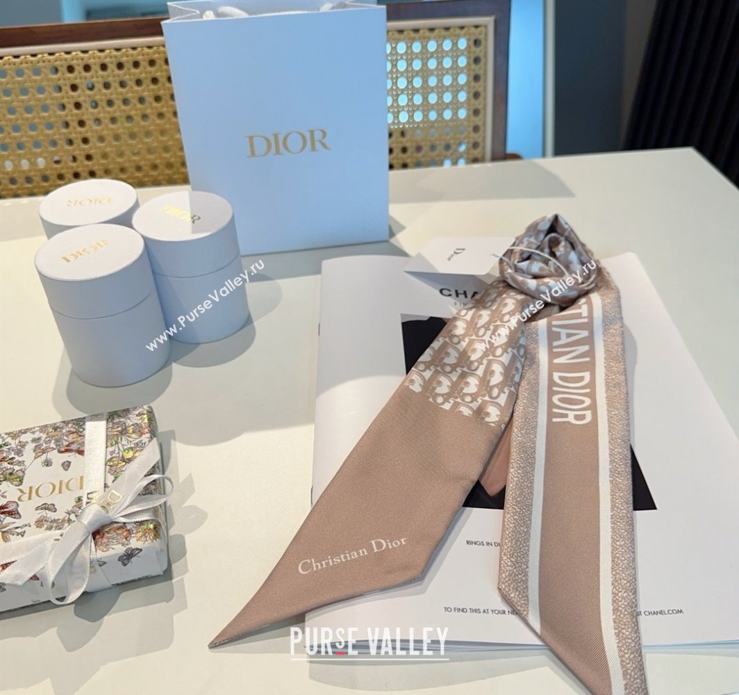 Dior Montaigne Mitzah Silk Bandeau Scarf 6x105cm Pink 2025 DR03196 (XMN-250319016)