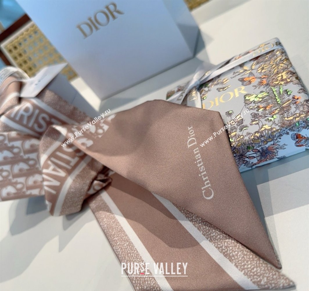 Dior Montaigne Mitzah Silk Bandeau Scarf 6x105cm Pink 2025 DR03196 (XMN-250319016)