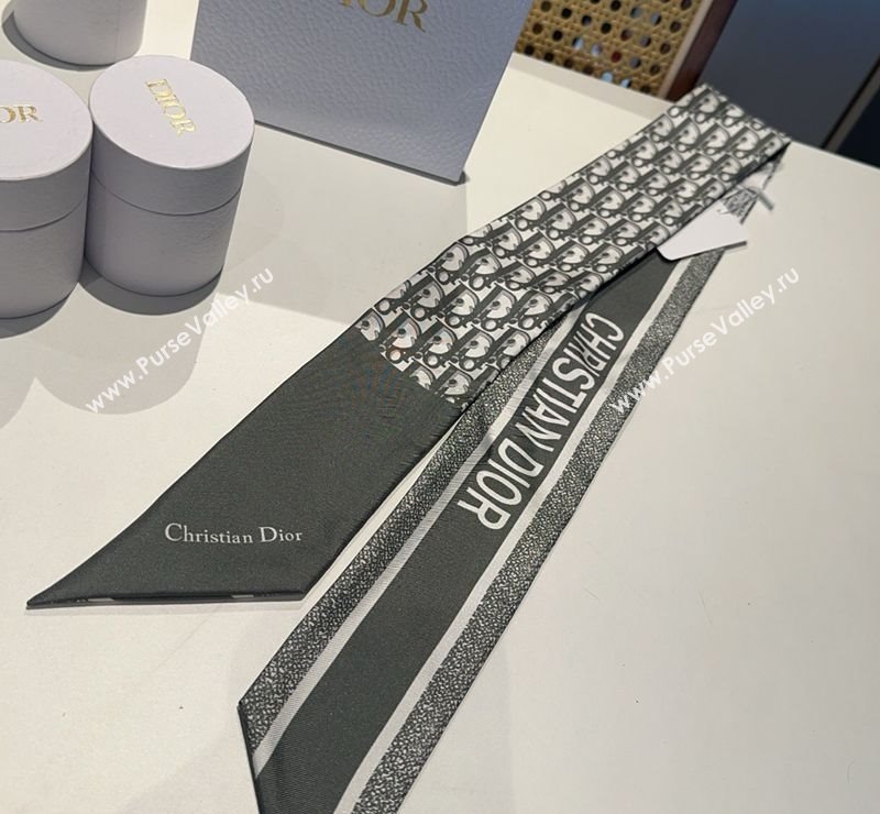 Dior Montaigne Mitzah Silk Bandeau Scarf 6x105cm Green 2025 DR03196 (XMN-250319017)