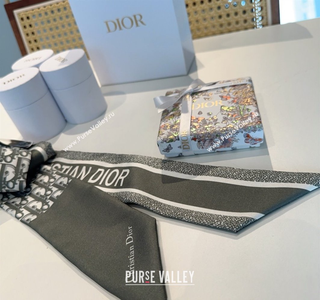 Dior Montaigne Mitzah Silk Bandeau Scarf 6x105cm Green 2025 DR03196 (XMN-250319017)