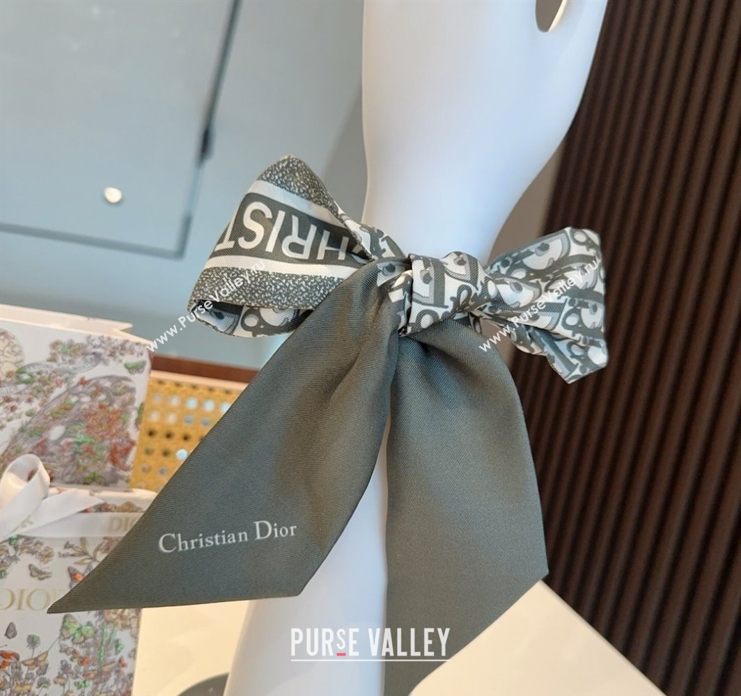 Dior Montaigne Mitzah Silk Bandeau Scarf 6x105cm Green 2025 DR03196 (XMN-250319017)