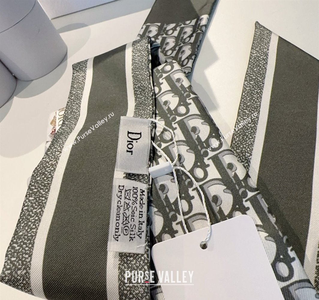 Dior Montaigne Mitzah Silk Bandeau Scarf 6x105cm Green 2025 DR03196 (XMN-250319017)