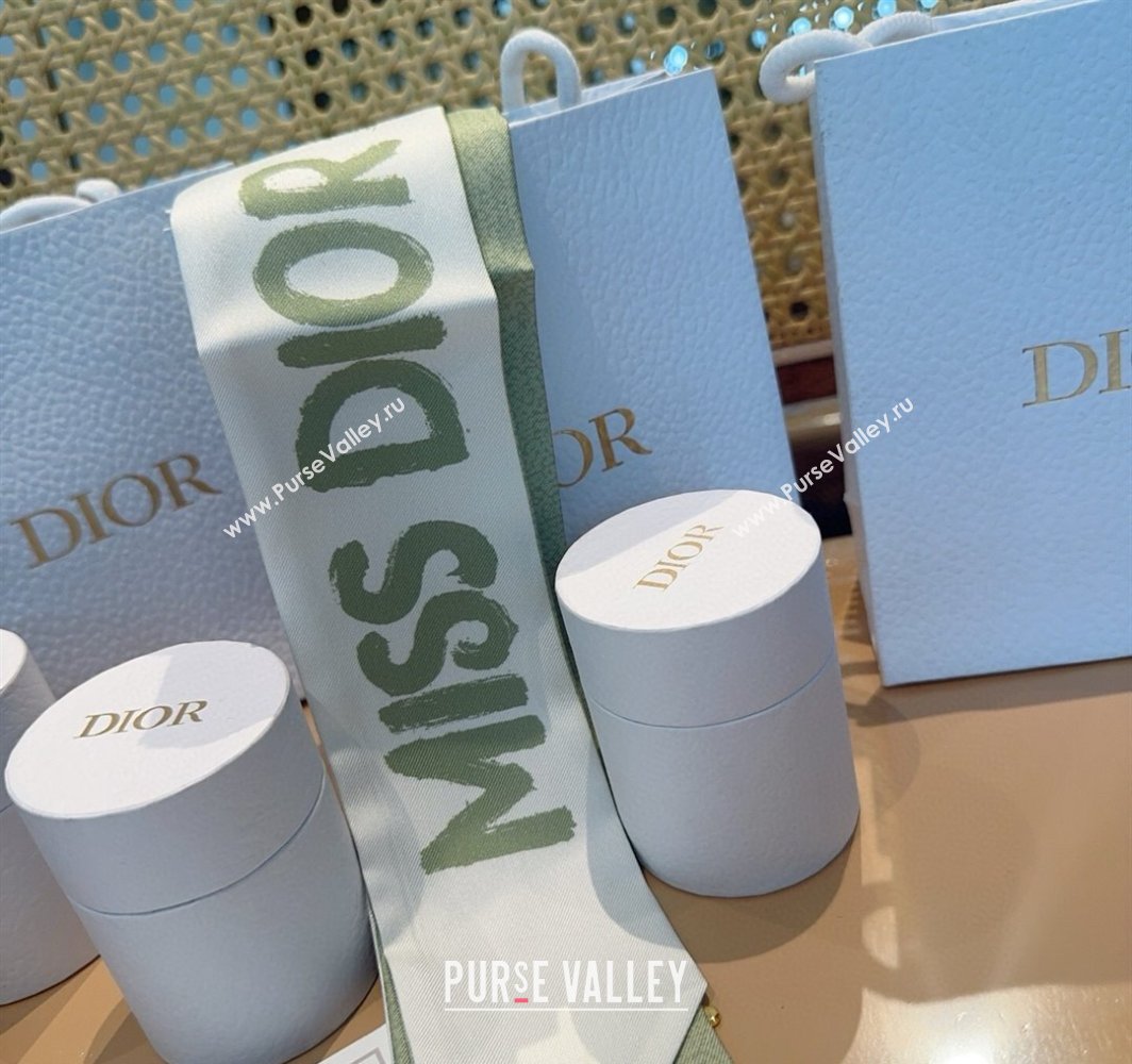 Dior Miss Dior Mitzah Silk Bandeau Scarf 6x105cm Green 2025 DR03197 (XMN-250319019)