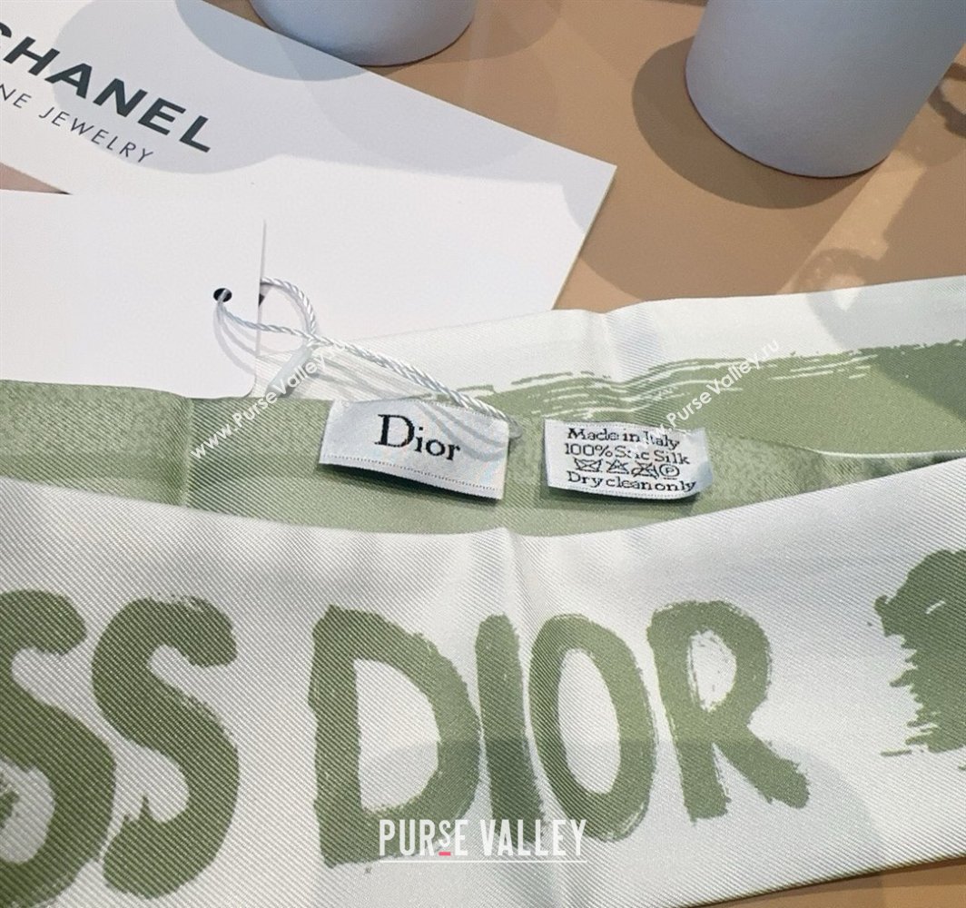 Dior Miss Dior Mitzah Silk Bandeau Scarf 6x105cm Green 2025 DR03197 (XMN-250319019)