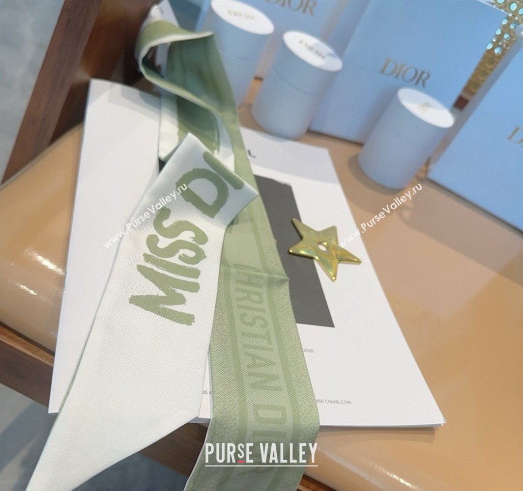 Dior Miss Dior Mitzah Silk Bandeau Scarf 6x105cm Green 2025 DR03197 (XMN-250319019)