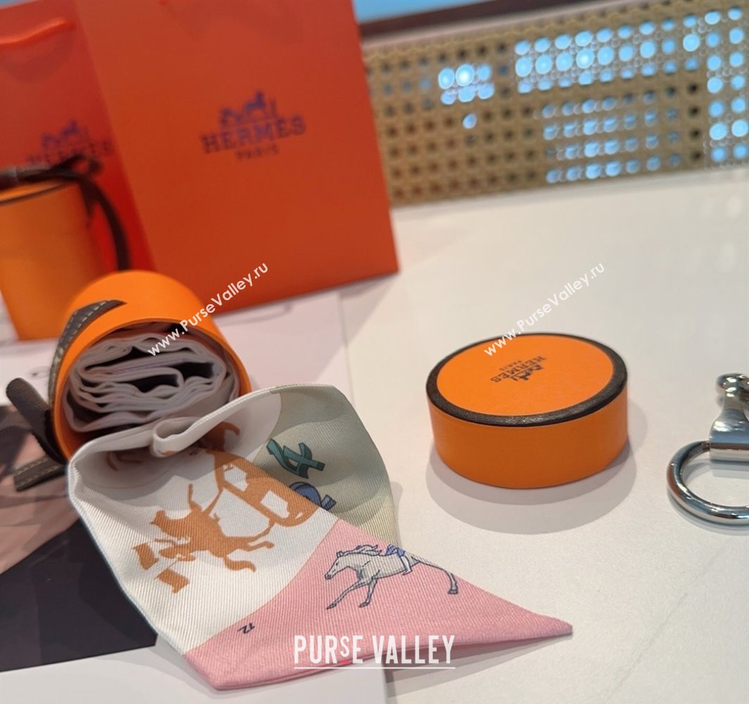 Hermes Hermes Parade Silk Twilly Bandeau Scarf 5x86cm White 2025 (XMN-250318145)