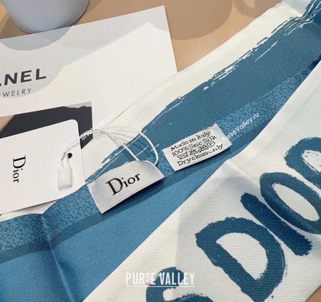 Dior Miss Dior Mitzah Silk Bandeau Scarf 6x105cm Blue 2025 DR03197 (XMN-250319020)