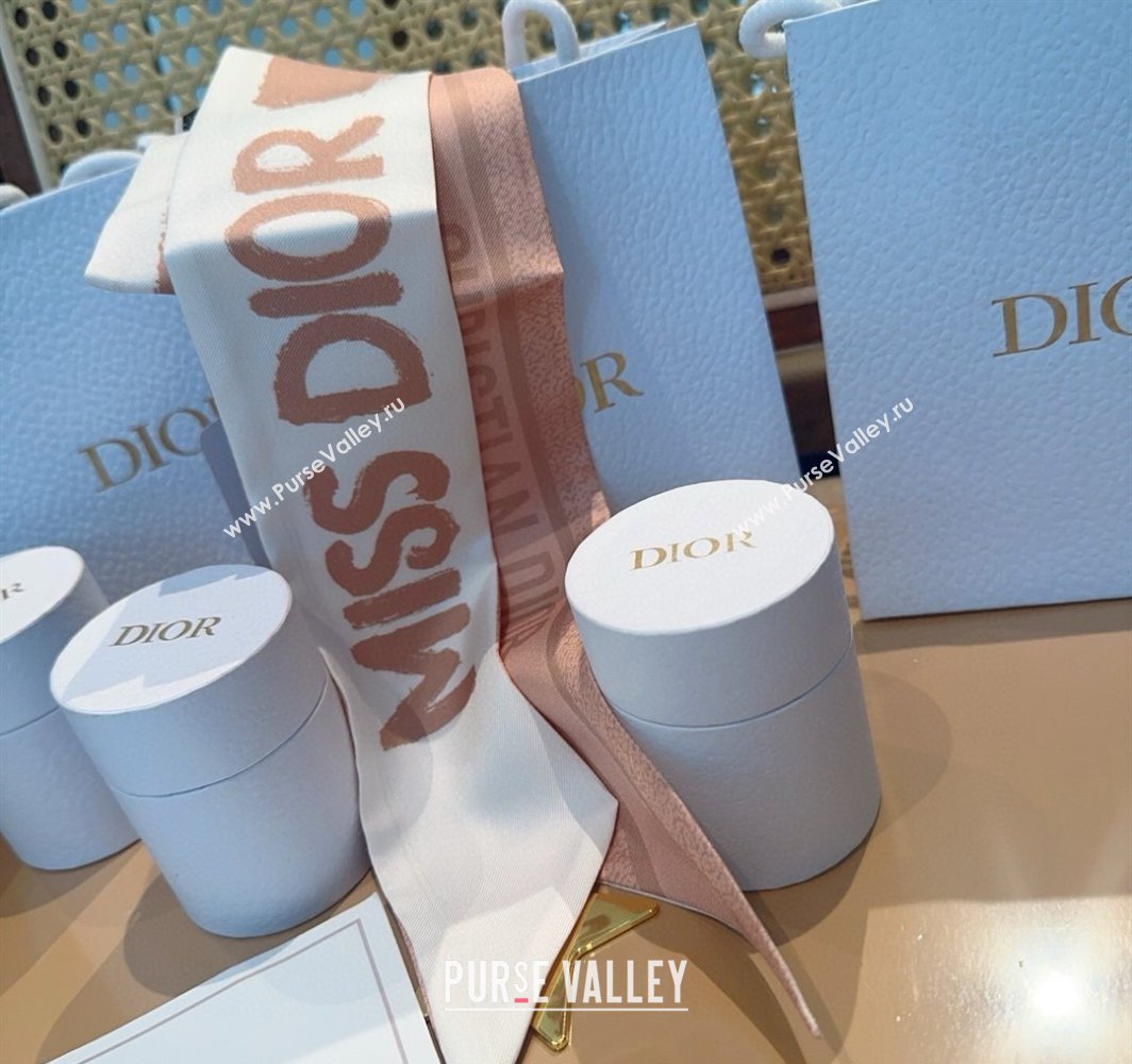 Dior Miss Dior Mitzah Silk Bandeau Scarf 6x105cm Pink 2025 DR03197 (XMN-250319021)