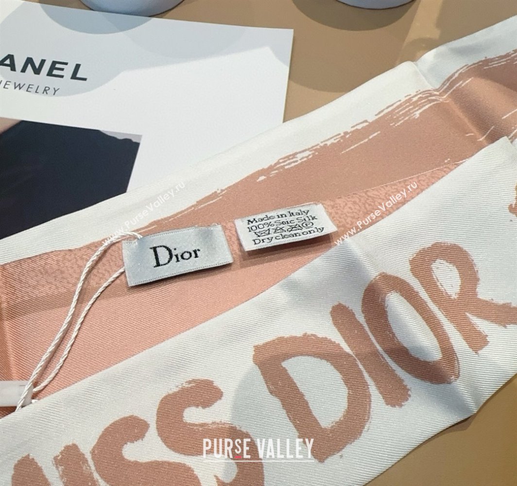 Dior Miss Dior Mitzah Silk Bandeau Scarf 6x105cm Pink 2025 DR03197 (XMN-250319021)