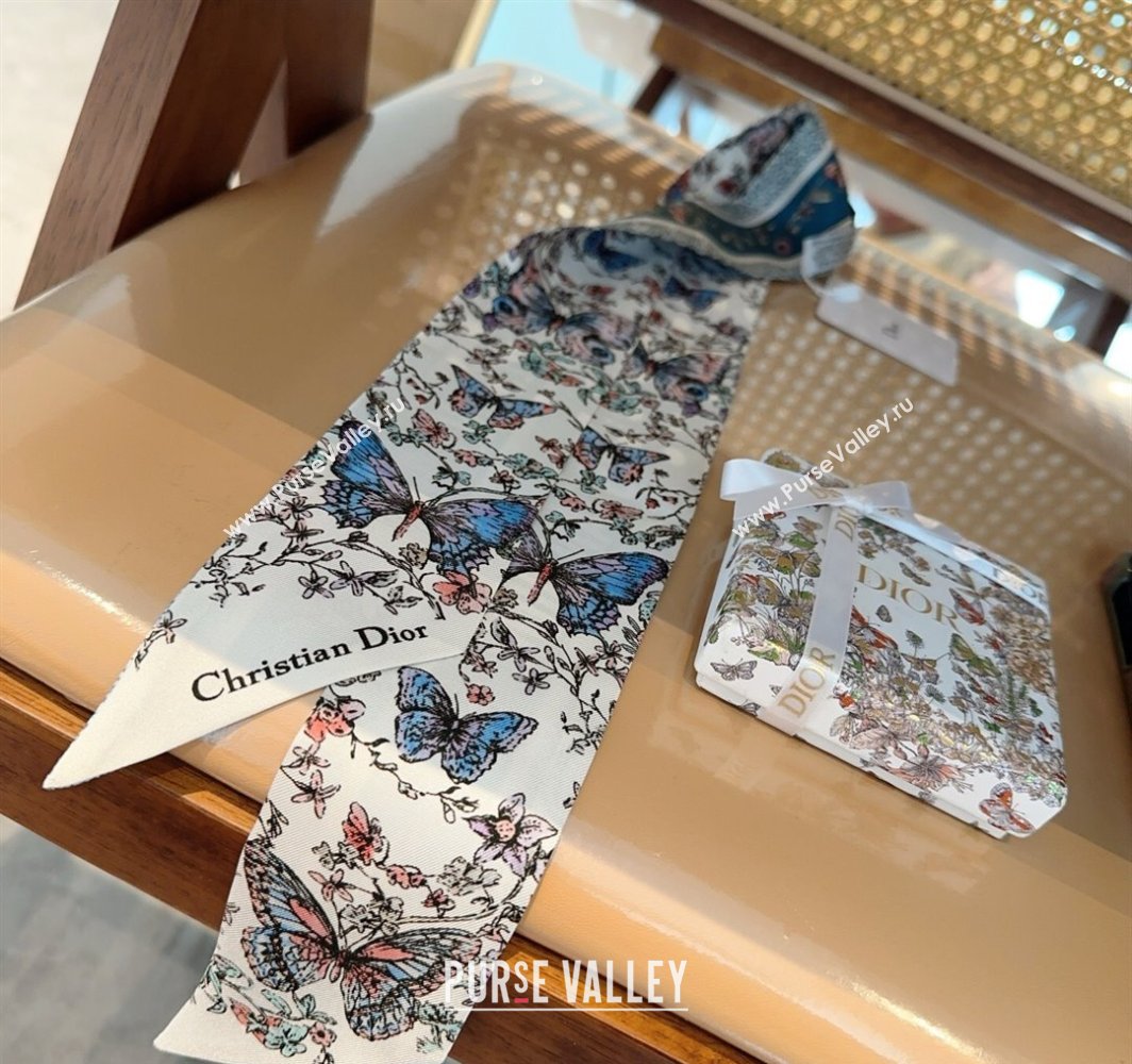Dior Mitzah Butterfly Silk Bandeau Scarf Green 2025 DR03191 (XMN-250319003)