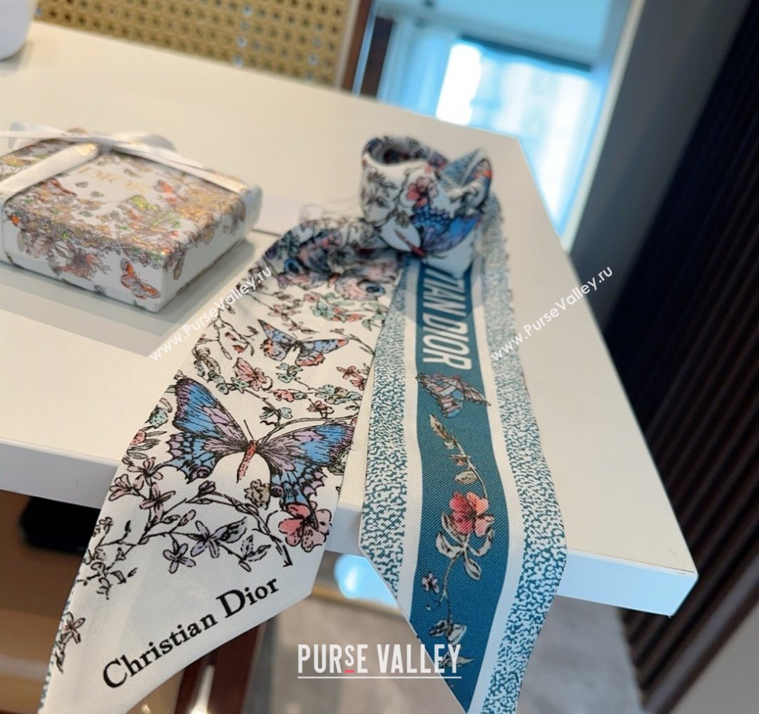 Dior Mitzah Butterfly Silk Bandeau Scarf Green 2025 DR03191 (XMN-250319003)