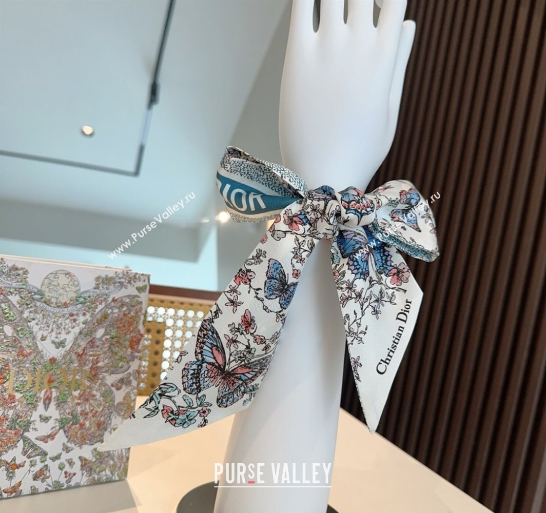 Dior Mitzah Butterfly Silk Bandeau Scarf Green 2025 DR03191 (XMN-250319003)