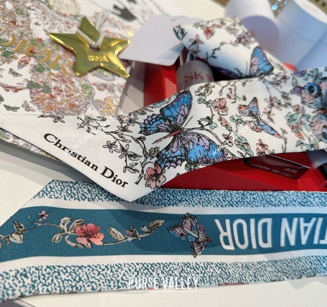 Dior Mitzah Butterfly Silk Bandeau Scarf Green 2025 DR03191 (XMN-250319003)