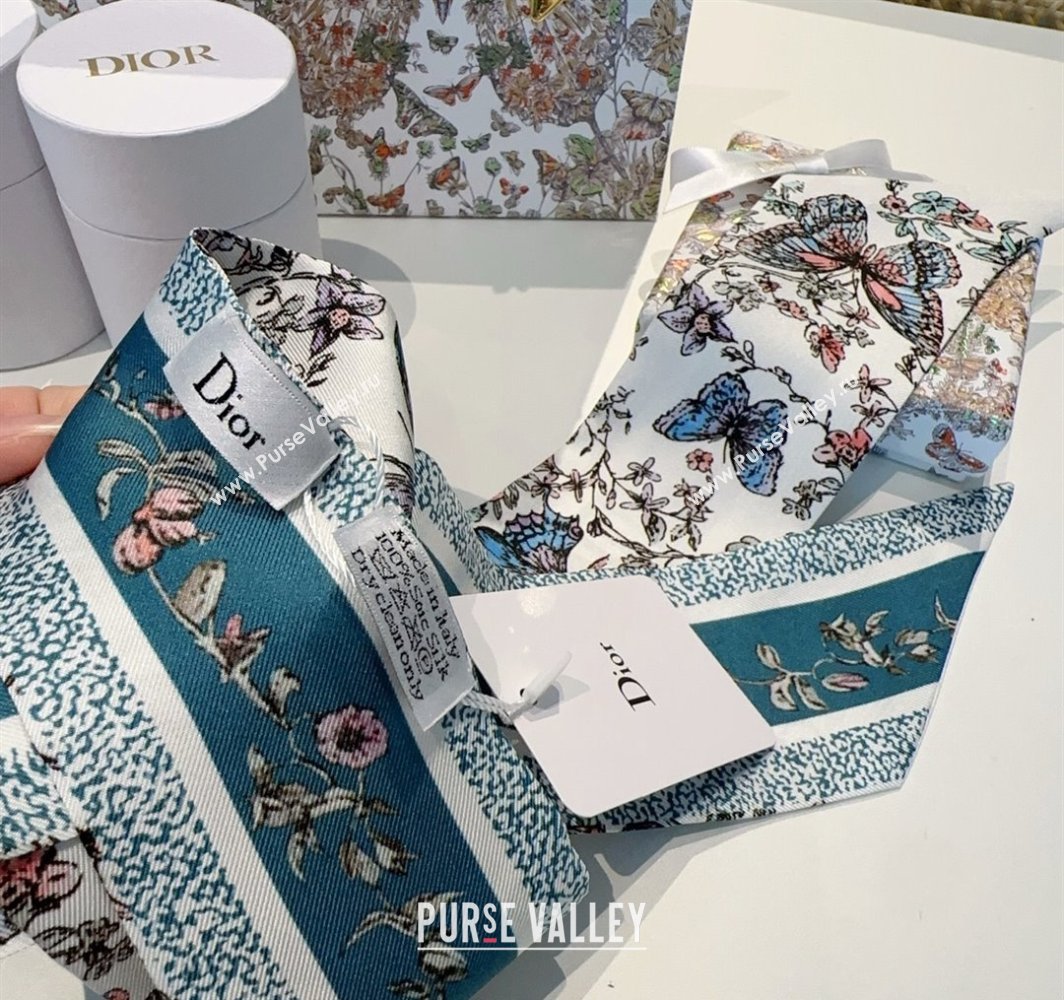 Dior Mitzah Butterfly Silk Bandeau Scarf Green 2025 DR03191 (XMN-250319003)