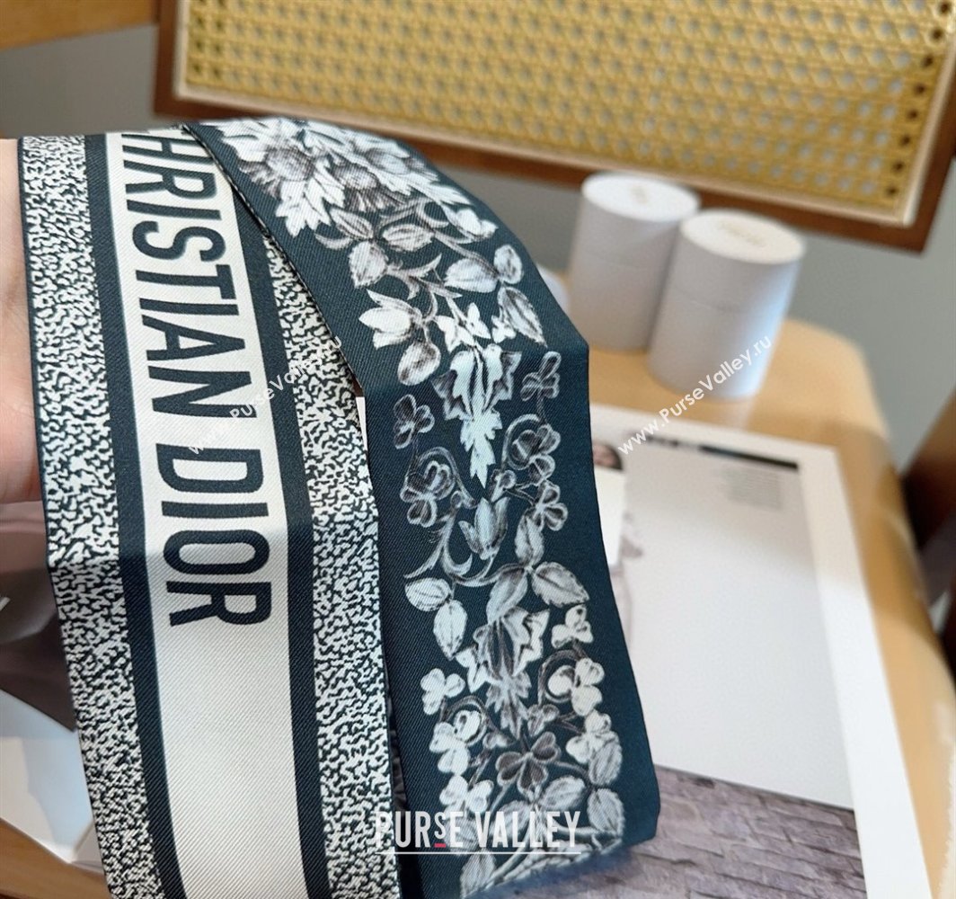 Dior Mitzah Silk Bandeau Scarf 6x100cm Black 2025 DR03194 (XMN-250319012)