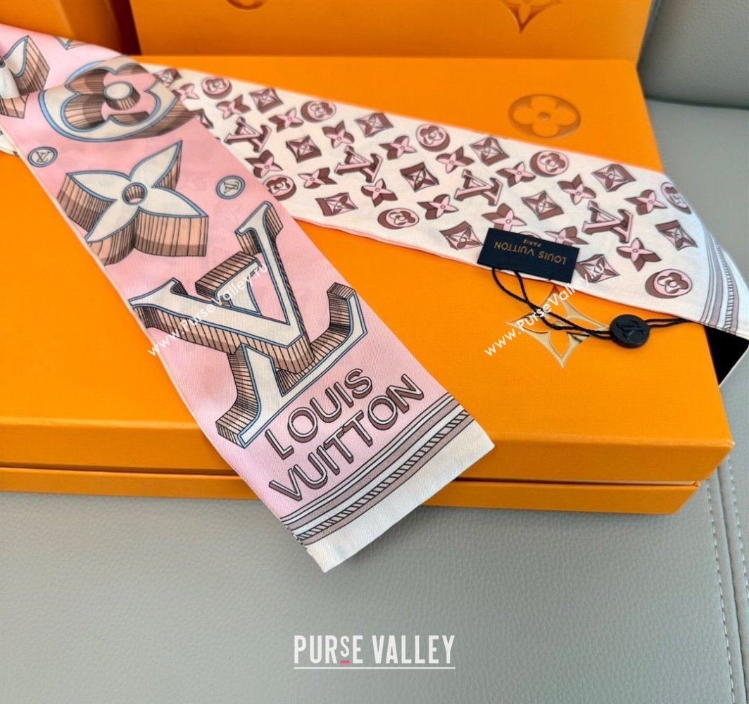 Louis Vuitton Ultimate 3D Silk Bandeau Scarf 8x120cm White 2025 M78420 (XMN-250319065)