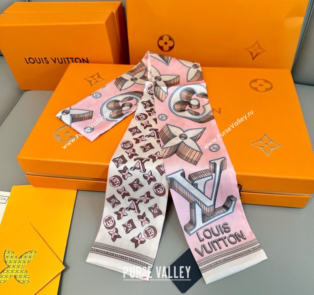 Louis Vuitton Ultimate 3D Silk Bandeau Scarf 8x120cm White 2025 M78420 (XMN-250319065)