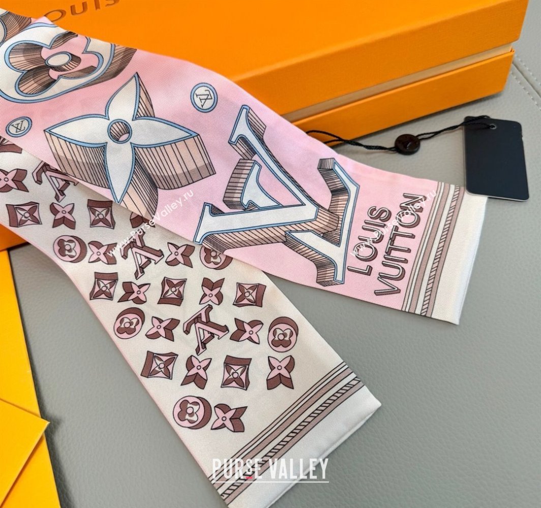 Louis Vuitton Ultimate 3D Silk Bandeau Scarf 8x120cm White 2025 M78420 (XMN-250319065)