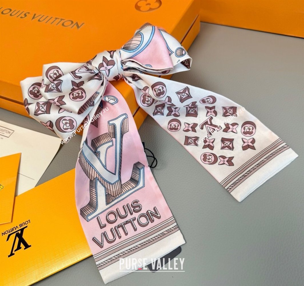 Louis Vuitton Ultimate 3D Silk Bandeau Scarf 8x120cm White 2025 M78420 (XMN-250319065)