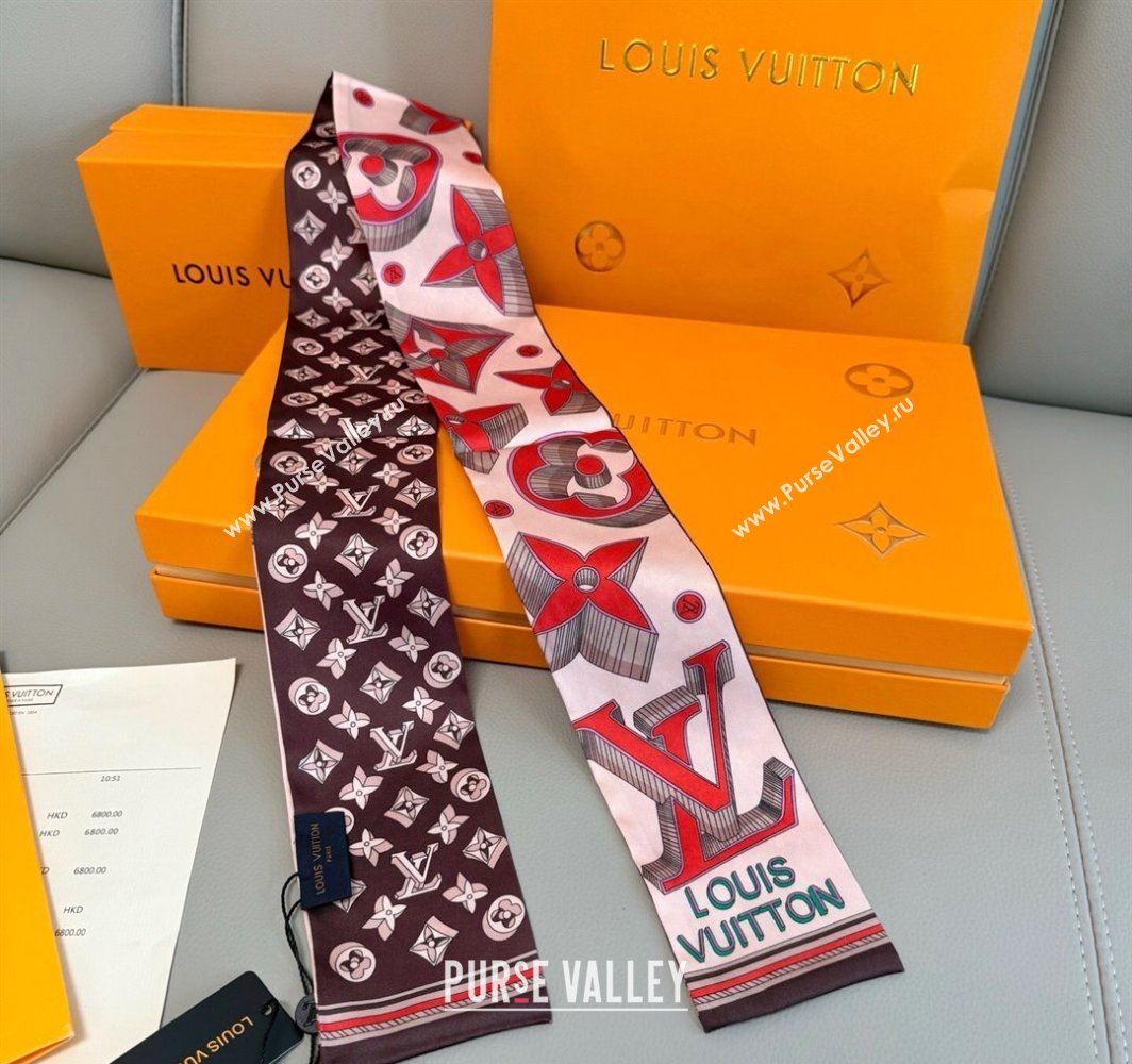 Louis Vuitton Ultimate 3D Silk Bandeau Scarf 8x120cm Brown 2025 M78420 (XMN-250319066)