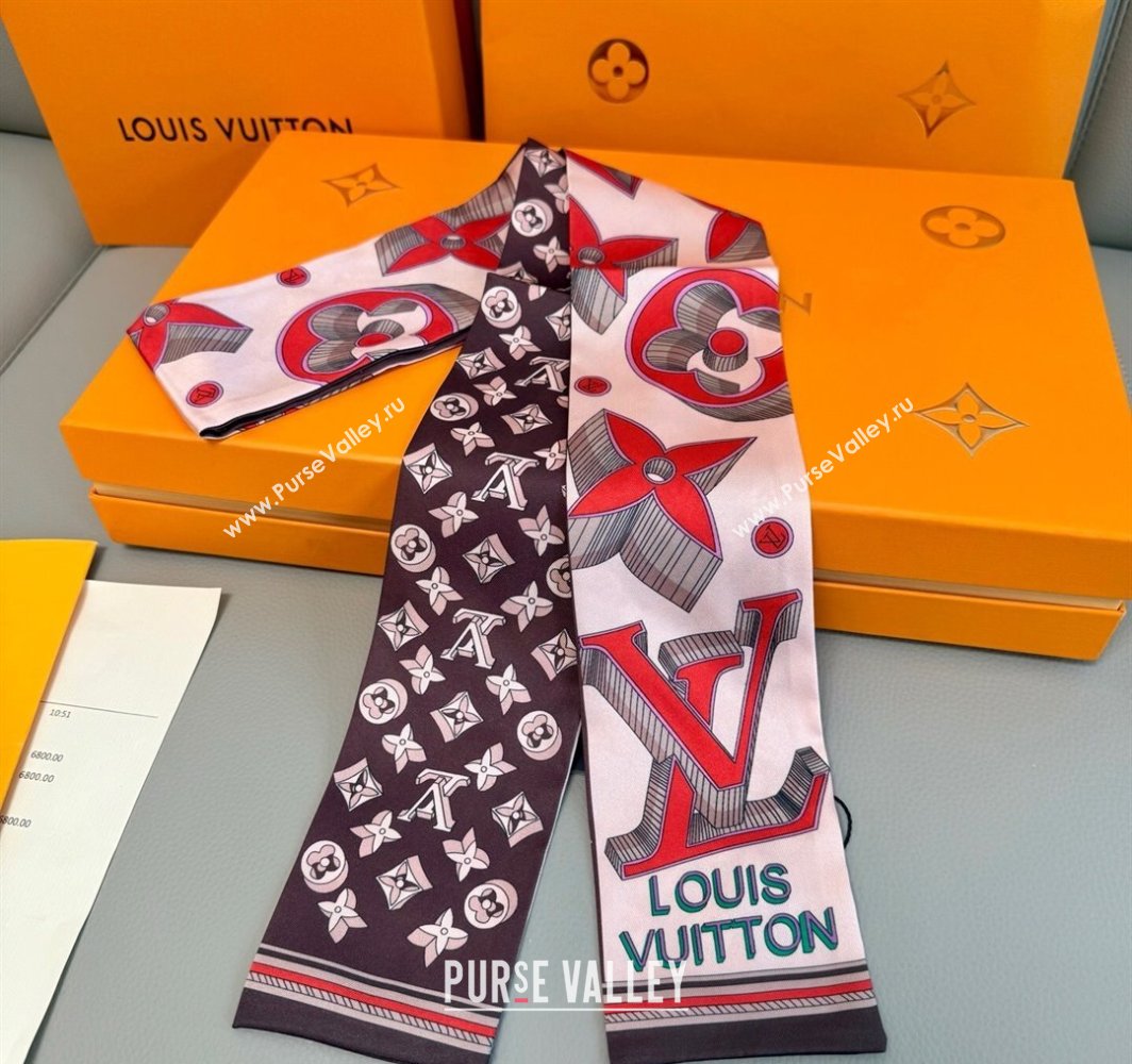 Louis Vuitton Ultimate 3D Silk Bandeau Scarf 8x120cm Brown 2025 M78420 (XMN-250319066)